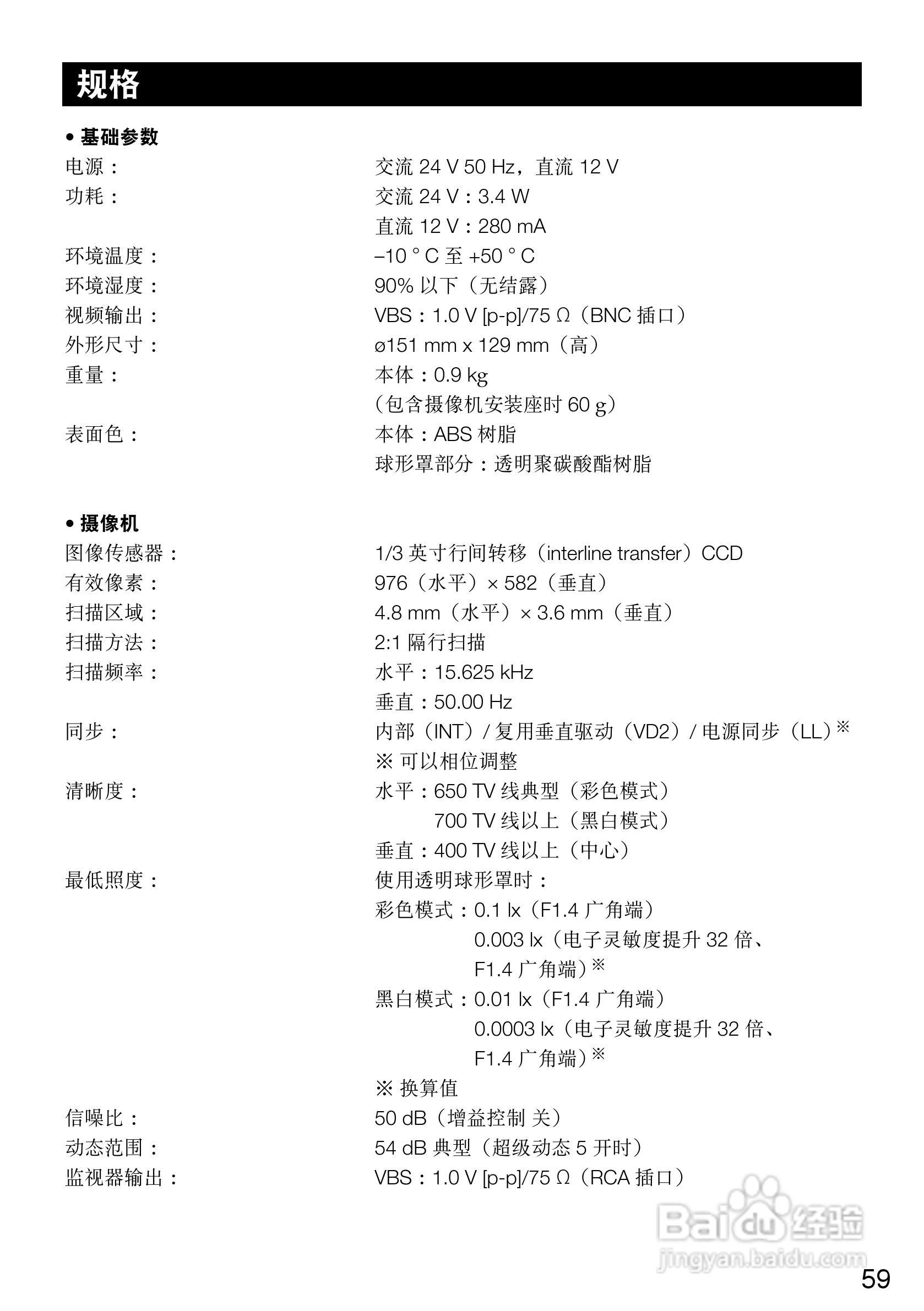 Panasonic WV-CF504CH彩色闭路监控摄像机使用说明书:[6]