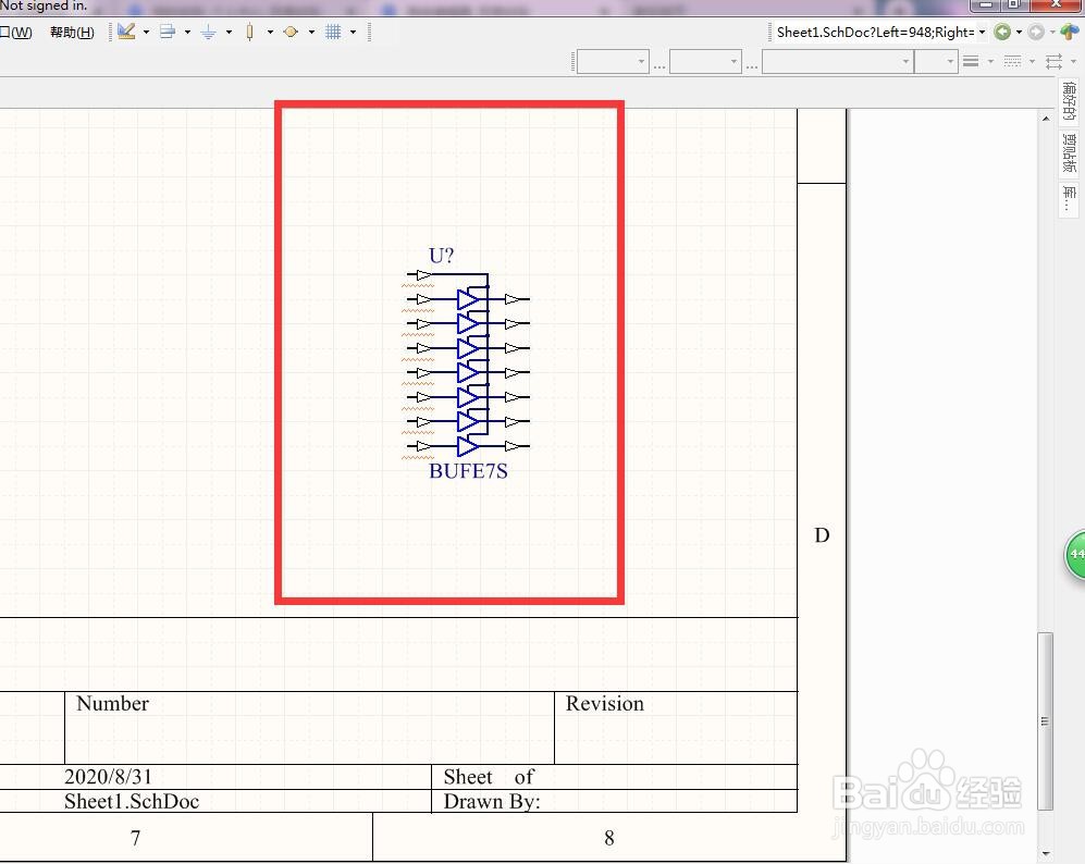 如何在AD中放置带控制脚的7位分立3状态缓冲器？