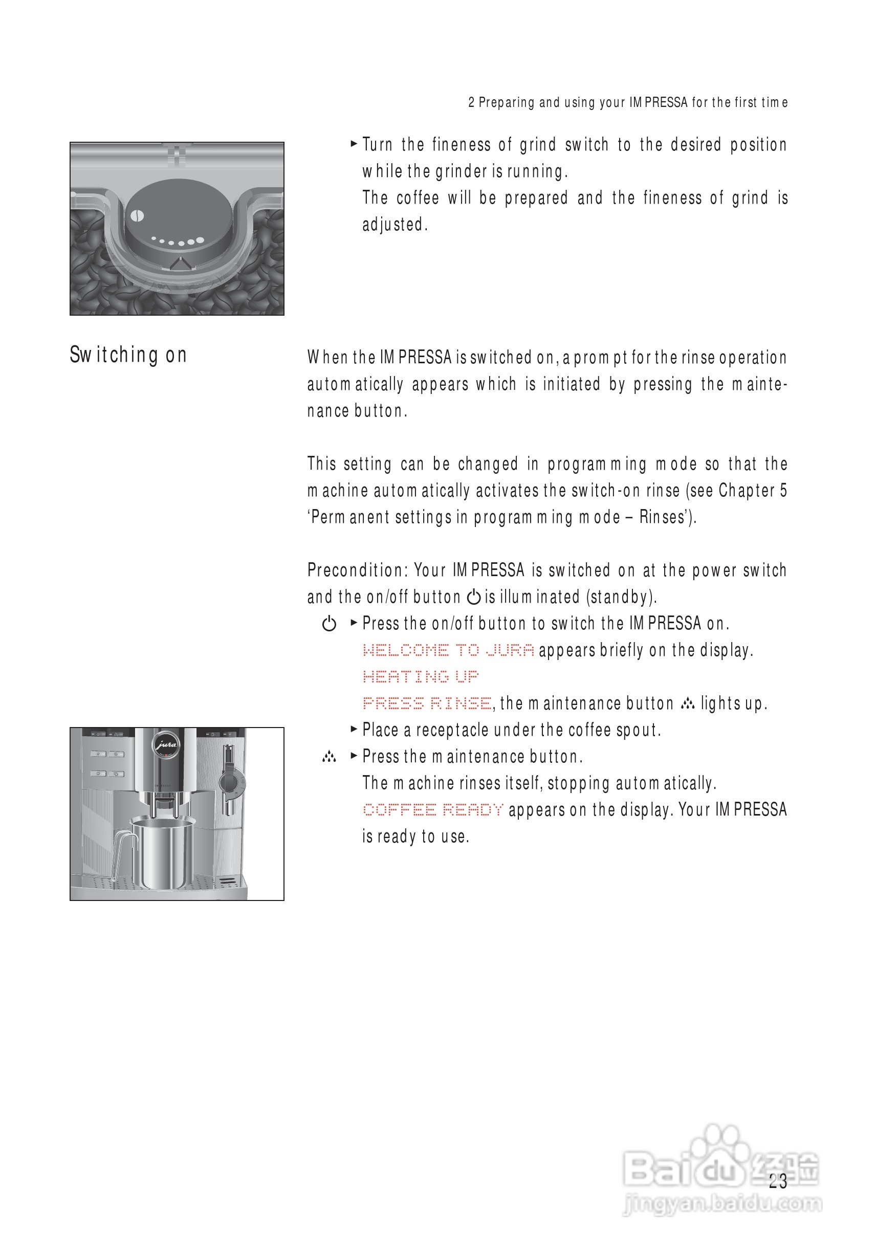 JURA IMPRESSA S9 One Touch 咖啡机使用手册:[2]