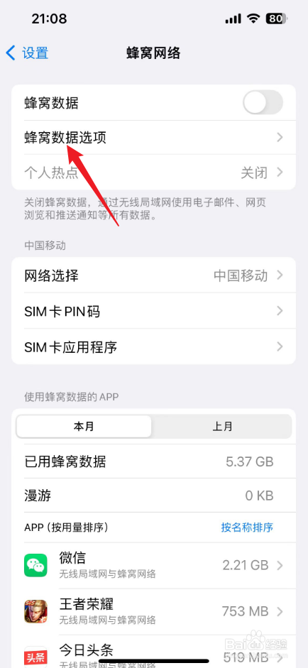 苹果手机低数据模式怎么关