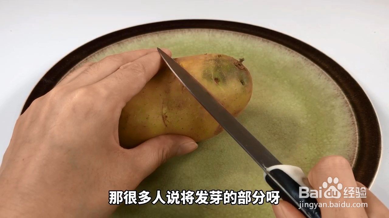 发芽土豆含有有毒的龙葵碱，即使切了也不能吃哦