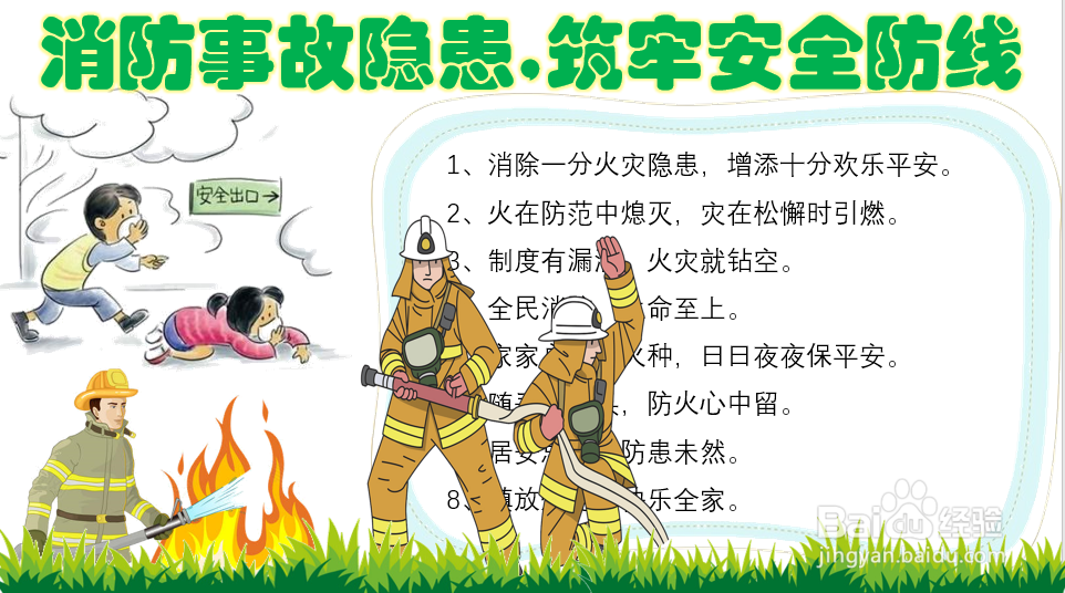 消防事故隐患,筑牢安全防线手抄报三年级下册