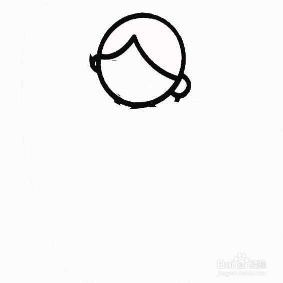 穿和服的彩色女孩的简笔画