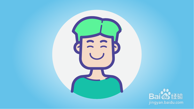 画扁平风格的男生头像怎么画？