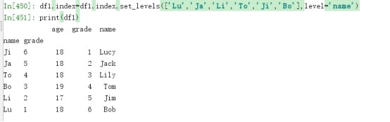 python 中如何使用多层索引