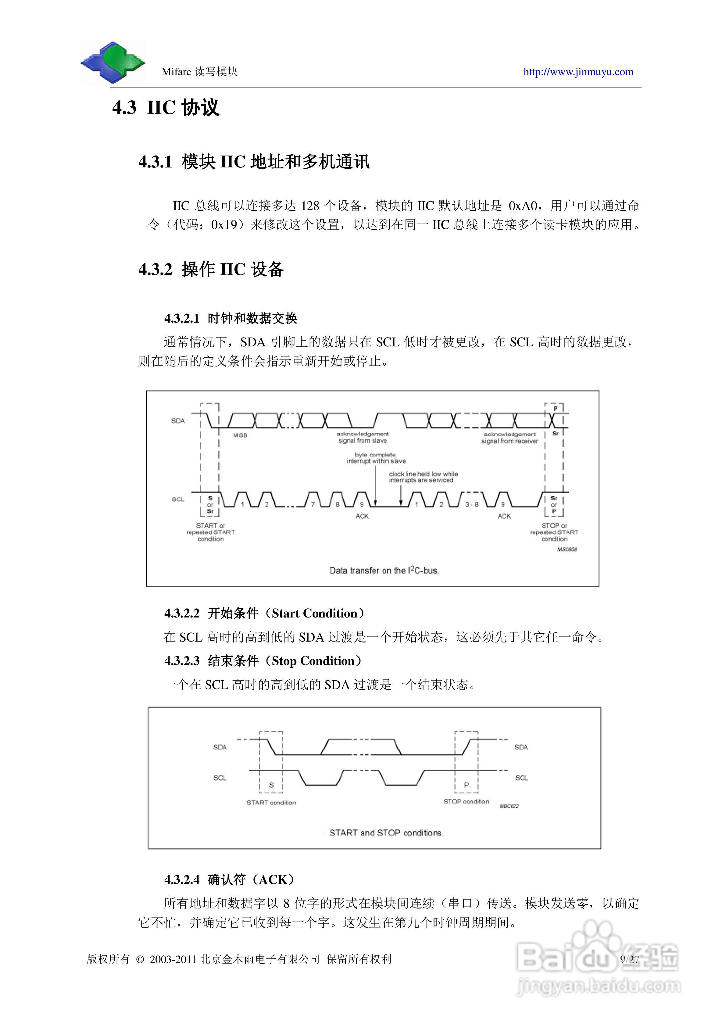 金木雨JMY501M M1卡标准非接触IC卡读卡模块手册:[1]