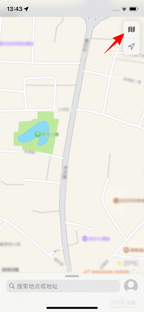 苹果手机自带的地图怎样切换到卫星地图模式