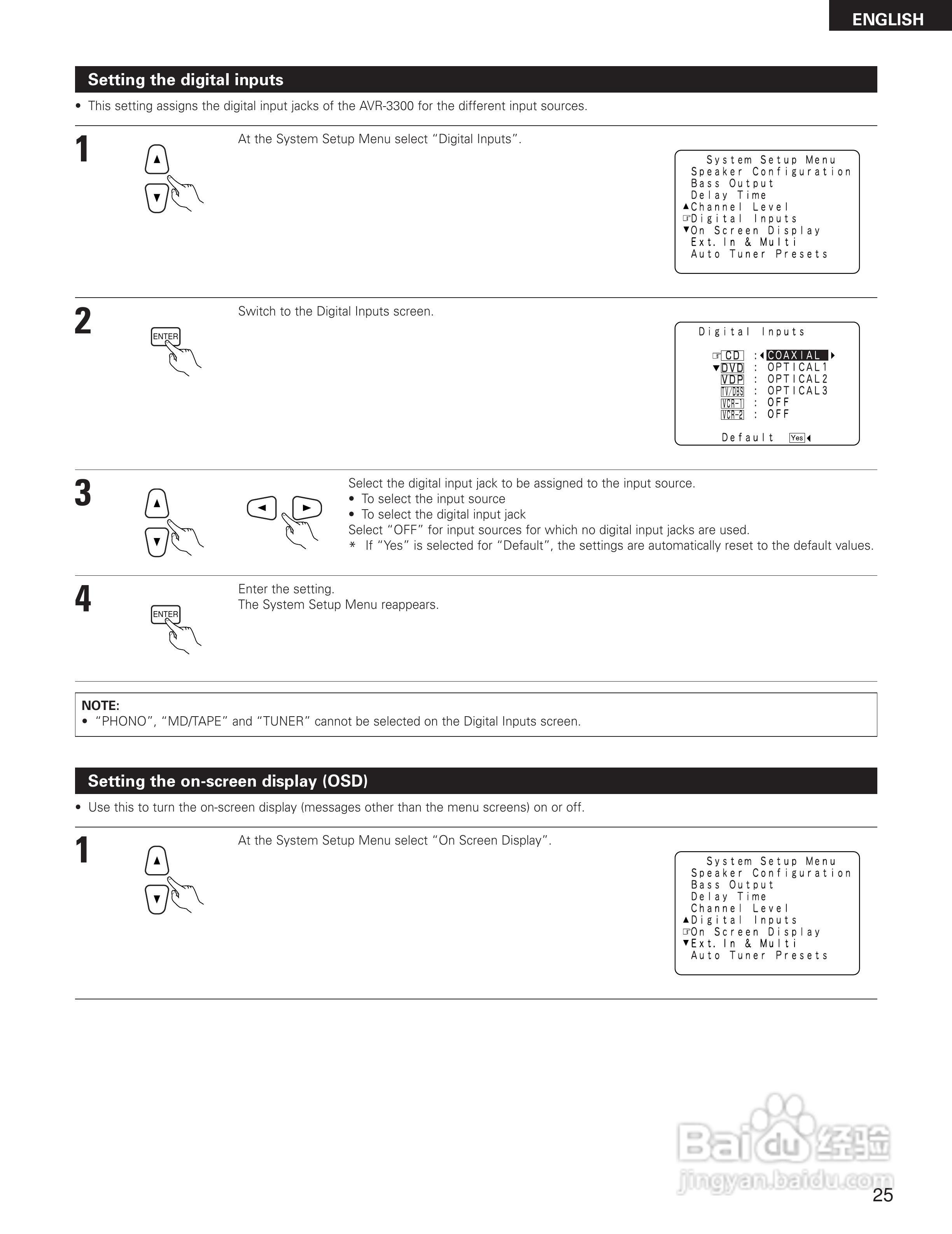 DENON AVR-3300影音回声接收机说明书:[3]
