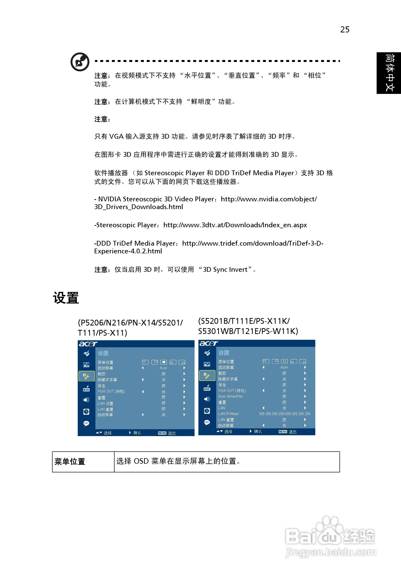 宏基P5206投影使用说明书:[4]