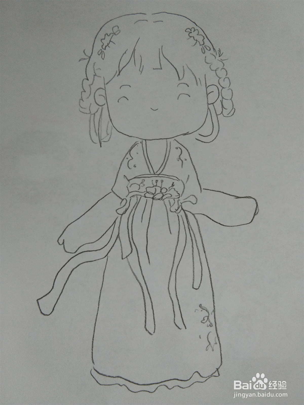 古风少女简笔画怎么画？