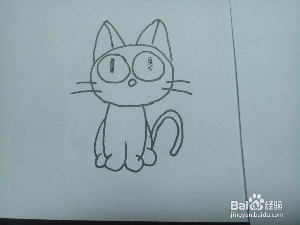 教你画魔女宅急便kiki的简画或可爱猫咪的简画哦