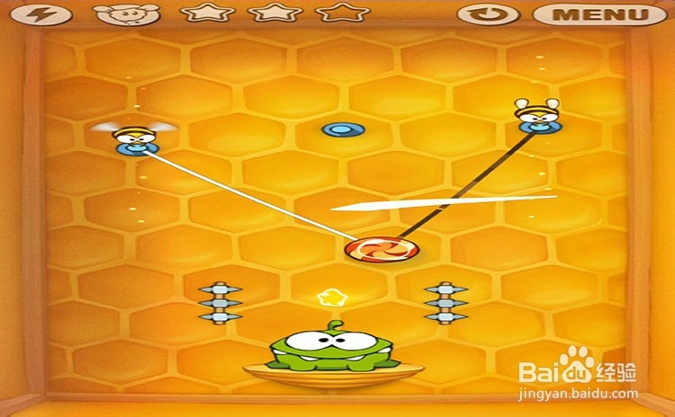 手机游戏割绳子level10-1三星攻略