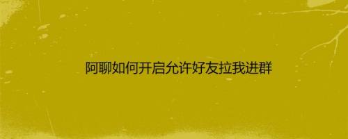 阿聊如何开启允许好友拉我进群