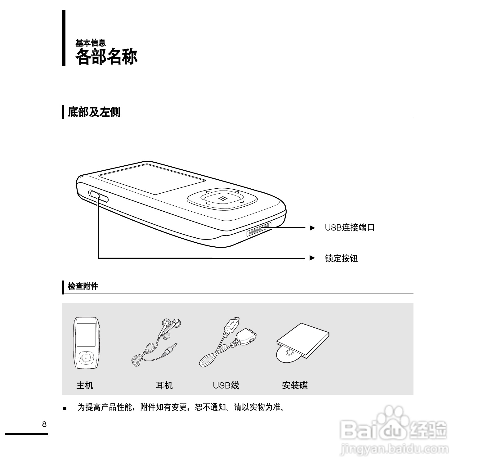 三星YP-T9ZU MP4播放器使用说明书:[1]