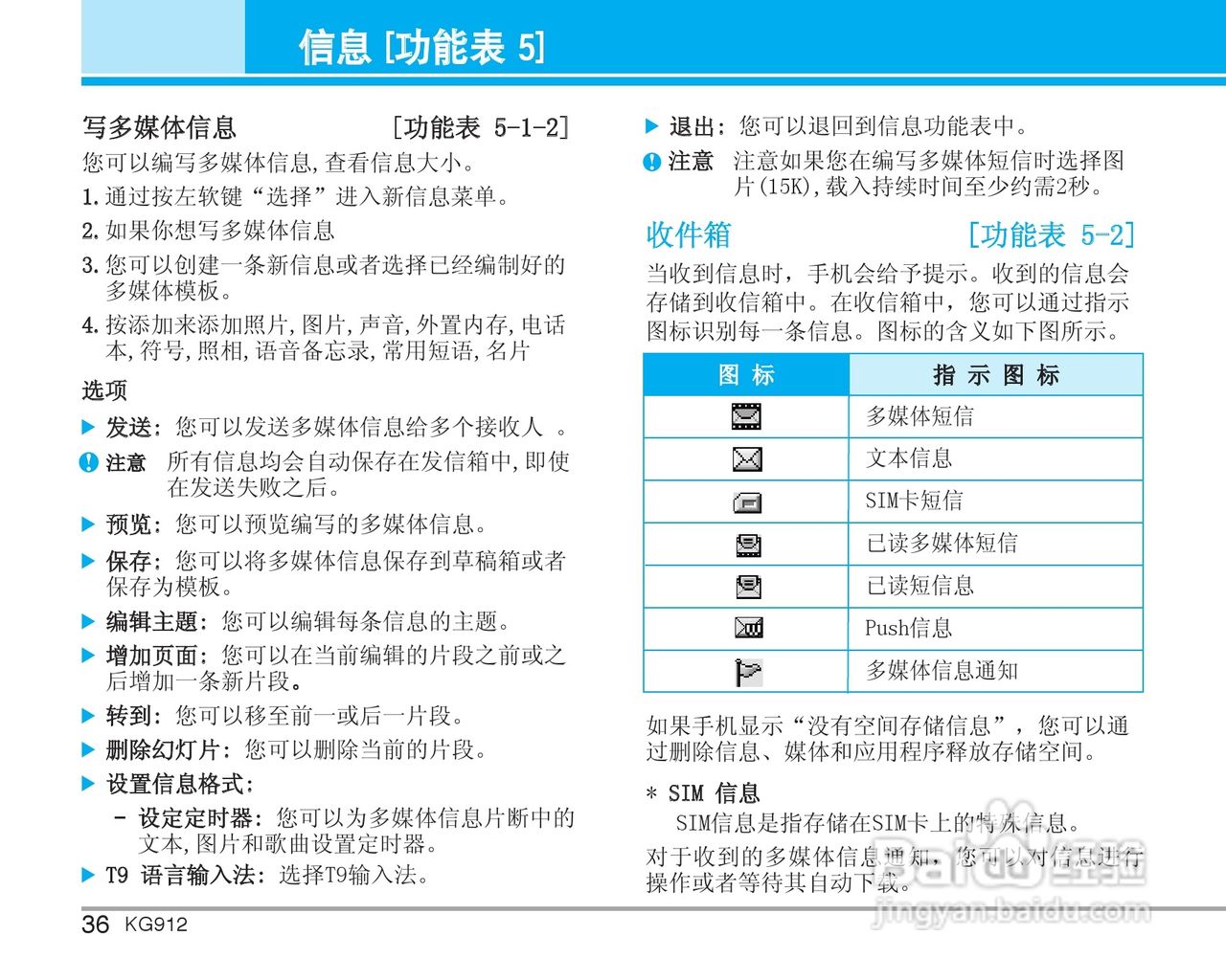 LG KG912手机使用说明书:[4]