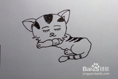 <b>简笔画：如何画睡觉的猫咪</b>