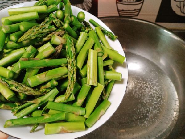 黑椒芦笋口蘑炒虾仁