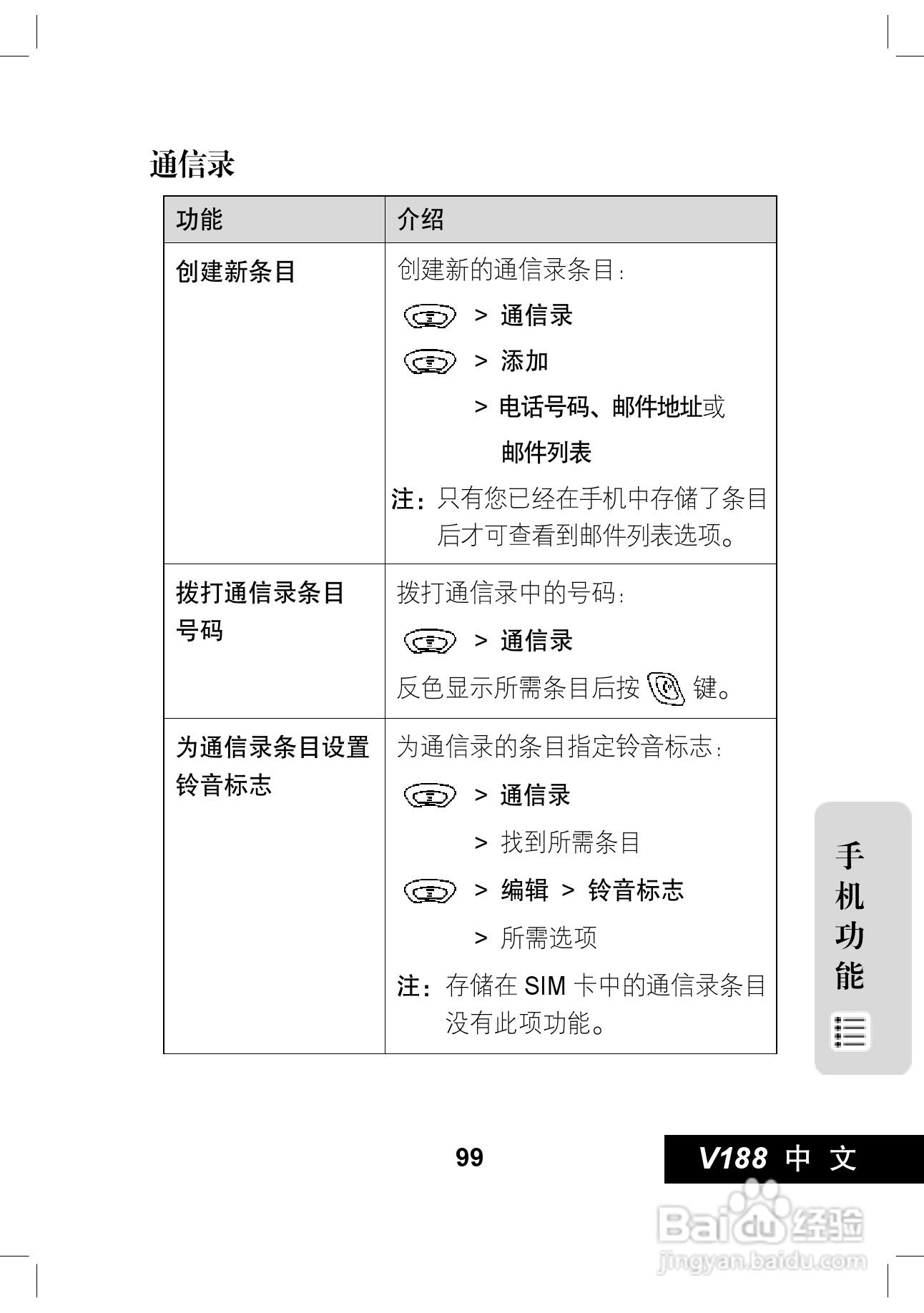摩托罗拉V188手机使用说明书:[10]