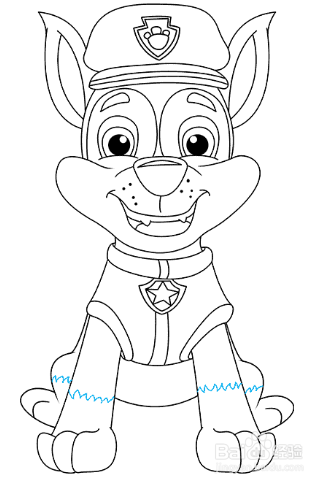 如何画可爱的阿奇警官?