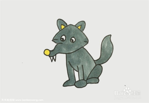 笨狼的故事简笔画