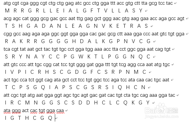 5分钟用word做出好看的DNA-蛋白质序列对照图
