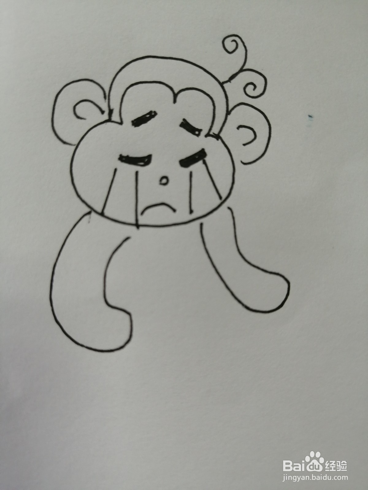 伤心的小猴子怎么画