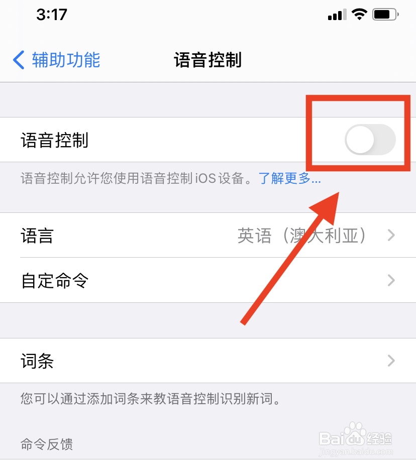 苹果手机怎么关闭语音控制
