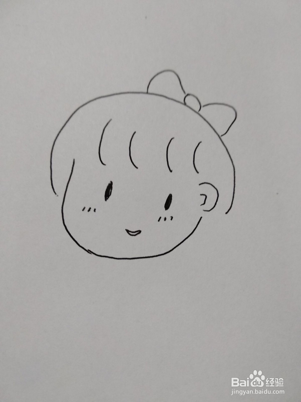 抖音火爆女孩的简笔画方法
