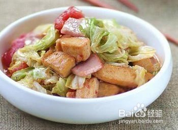 白菜炒腊肉的制作方法