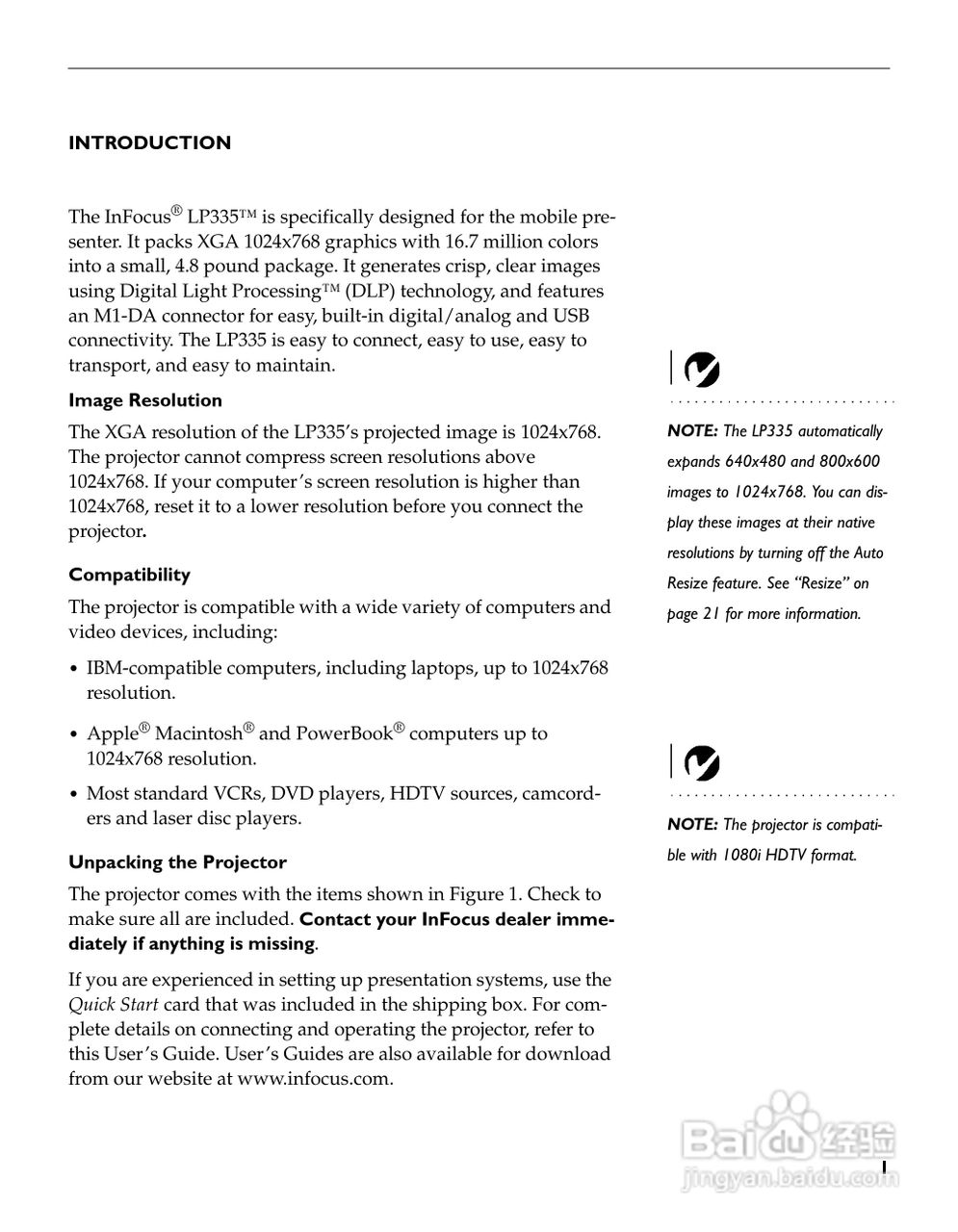 富可视 LP335投影机说明书:[1]