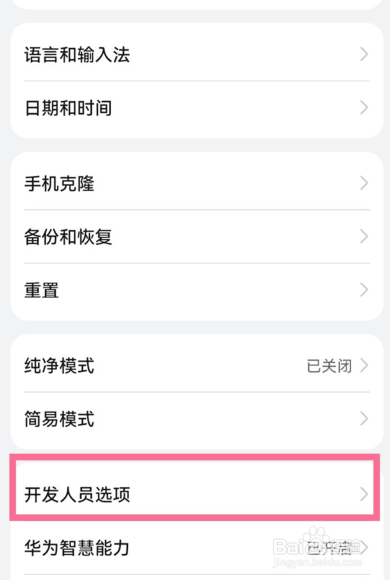 华为mate30怎么关闭开发人员选项