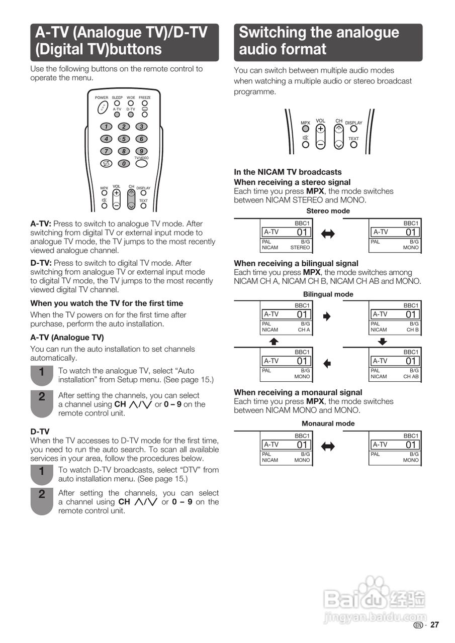 声宝LC-40LX530H型液晶电视机说明书:[7]