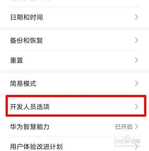 怎么进入华为手机开发者选项