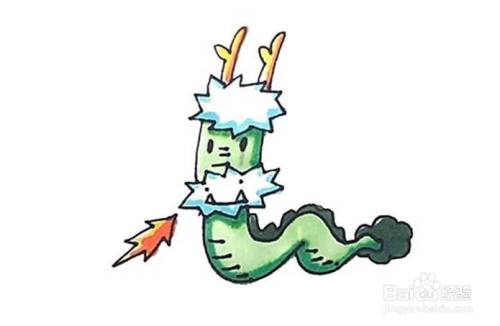 画卡通龙的儿童卡通简笔画教程