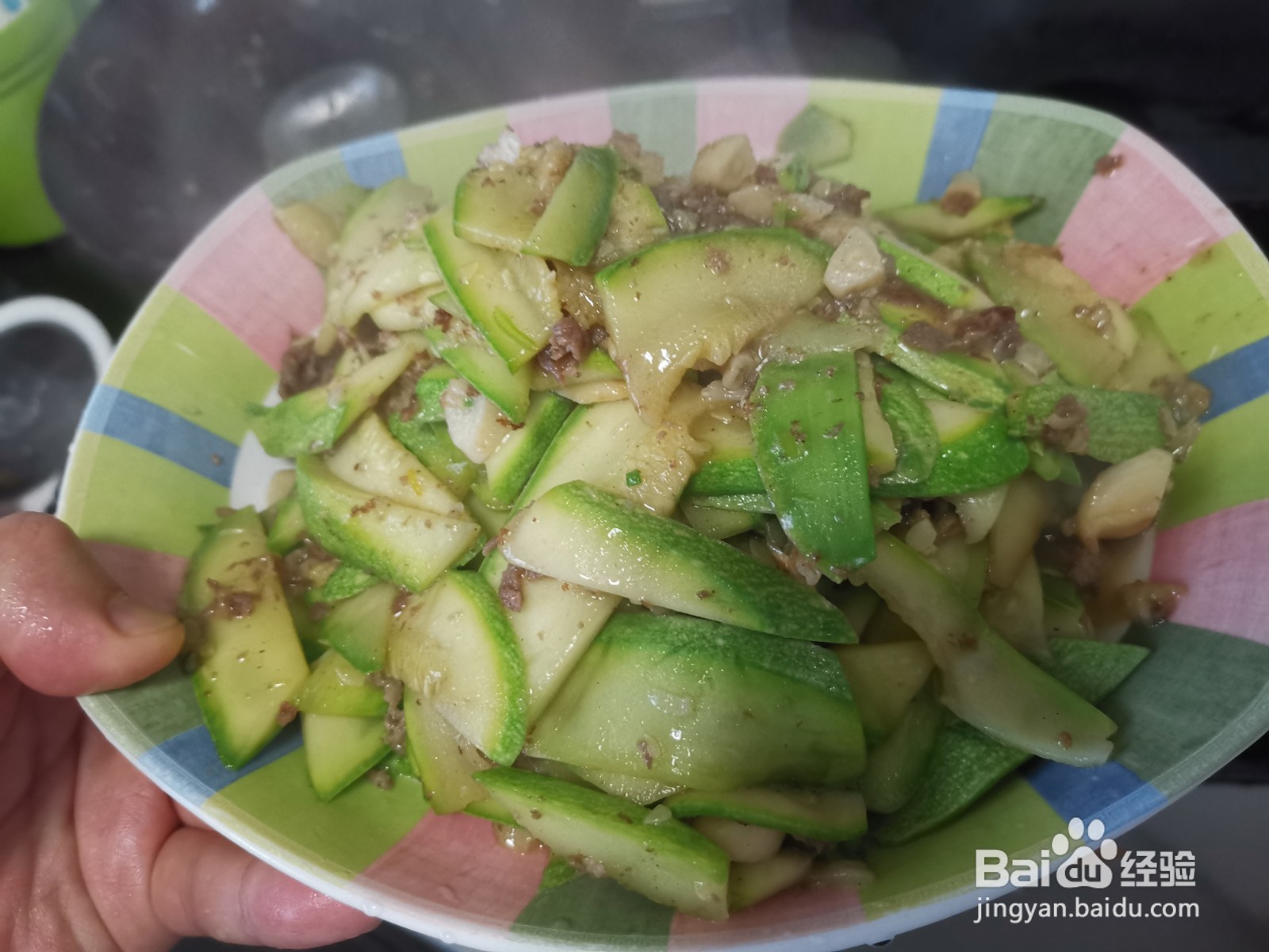 肉末蒜丁炒西葫芦