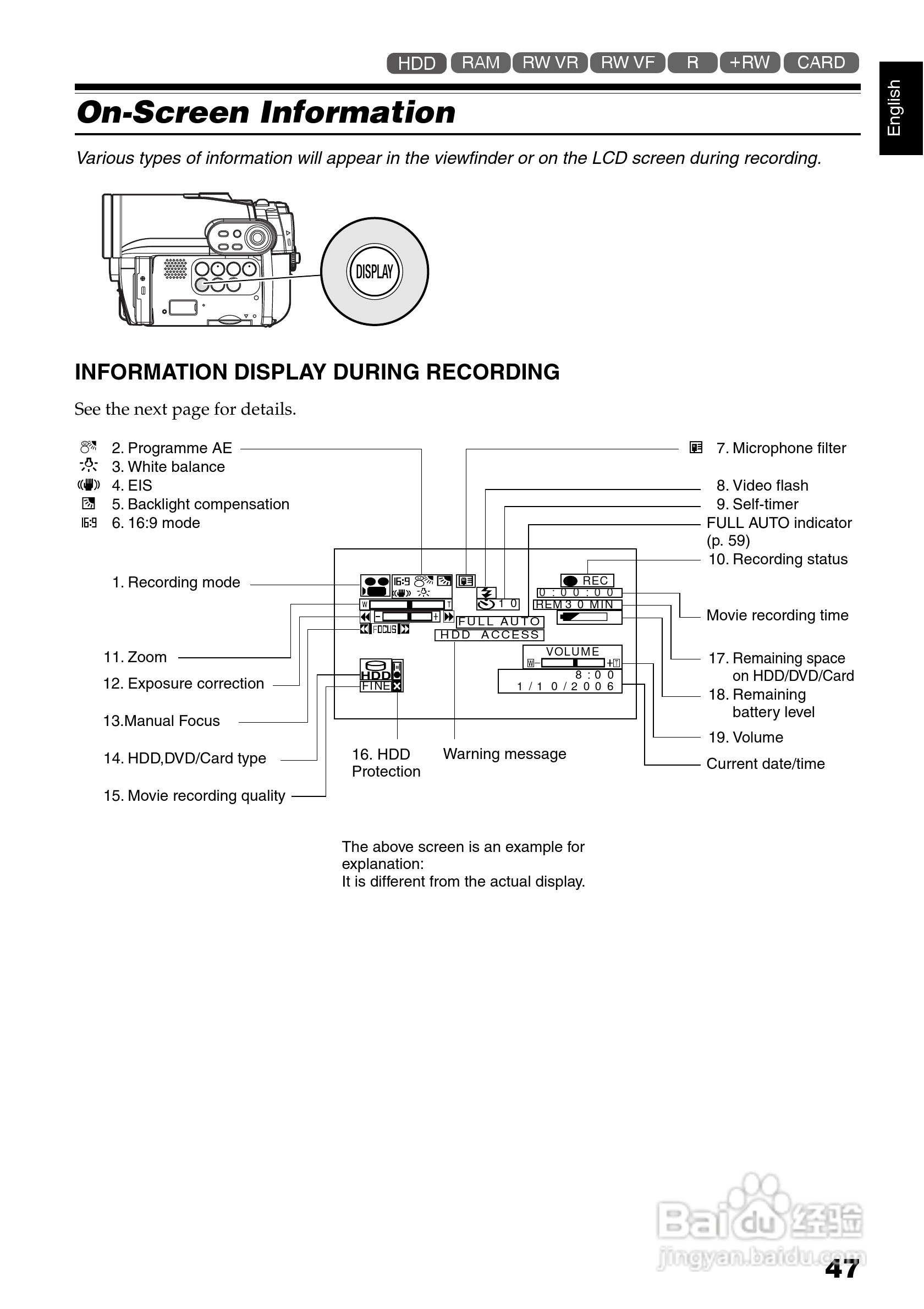 日立DZ-HS303E数码摄像机说明书:[5]