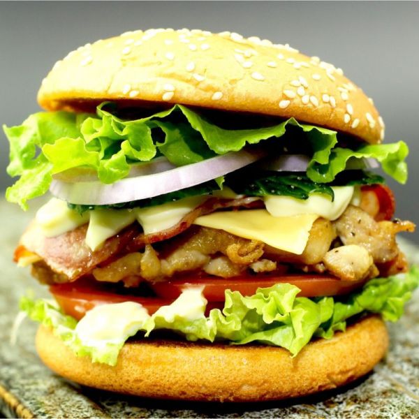 鸡腿培根芝士汉堡