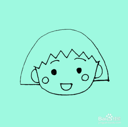 如何手工画樱桃小丸子简笔画
