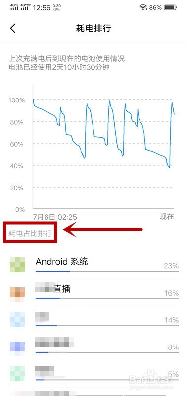 手机怎么查看耗电排行