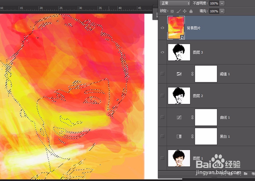 ps如何做自己抽象图片(印在自己个性T裇上)