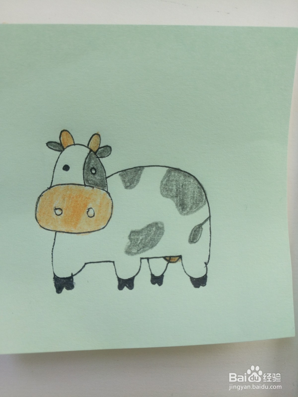 怎么画一只萌萌哒的奶牛简笔画
