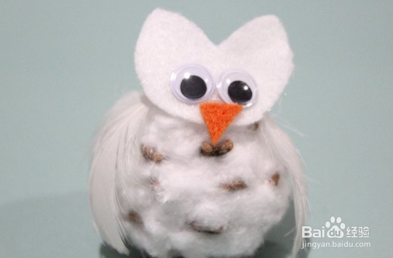 自制松果雪猫头鹰