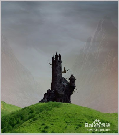 使用Photoshop制作中世纪恐怖城堡图