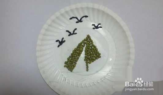 拿豆子做手工怎么粘