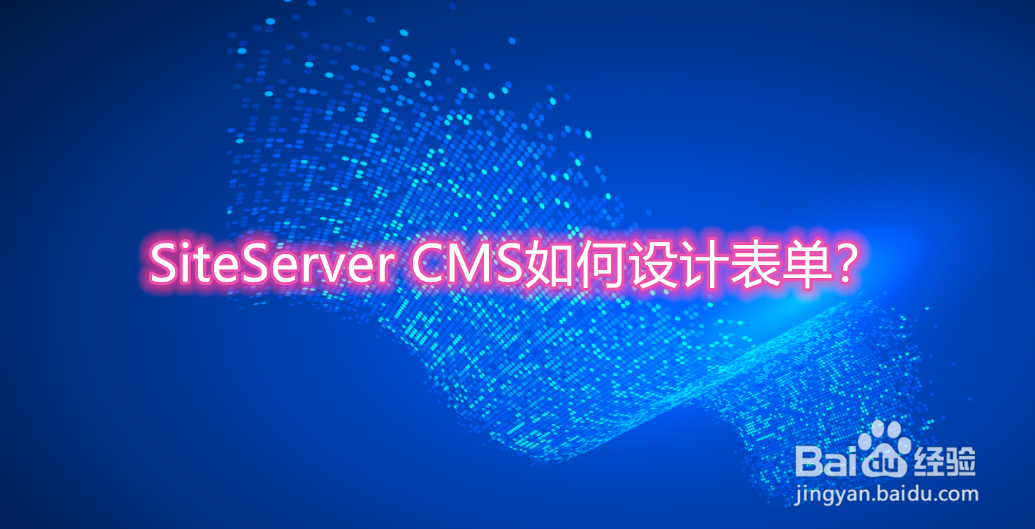 <b>SiteServer CMS如何设计表单</b>