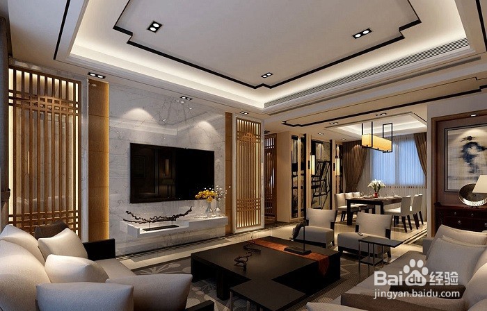 新中式装修效果图图片大全——客厅篇