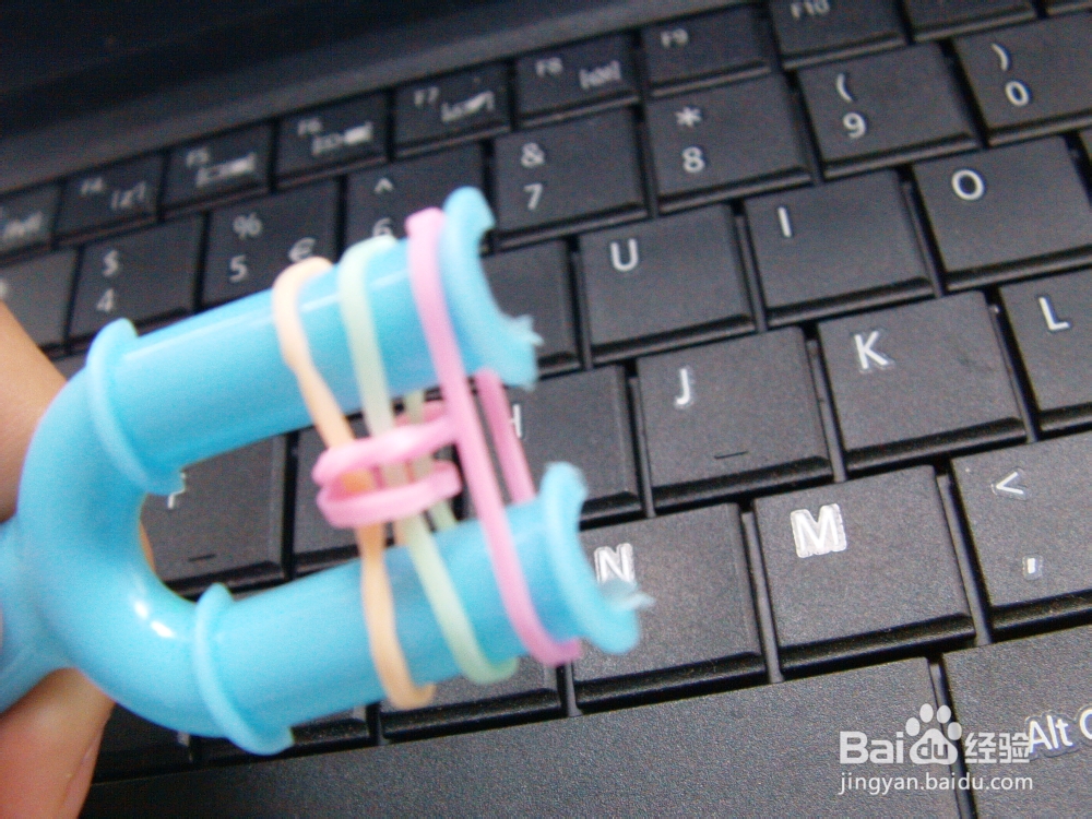 用橡皮筋编的手链哦（双花式）快来学吧