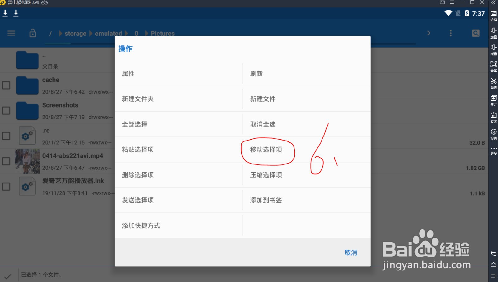 怎样将雷电模拟器上下载的视频移到自己电脑上?