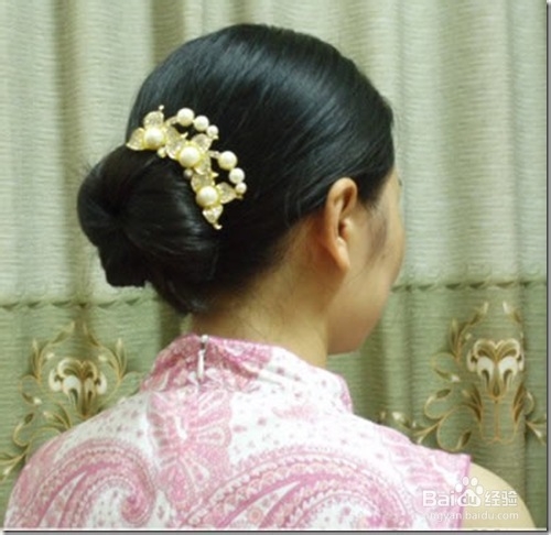 怎样用u型发簪盘发