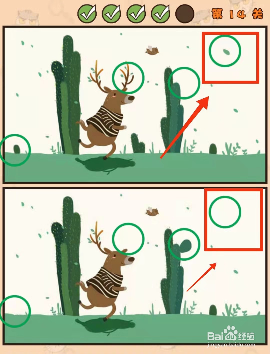 怎样查看猫咪找茬游戏的“第14关的不同”